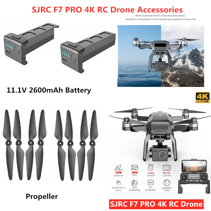 Hélice de batería de 11,1 V y  - Drone Sjrc reseña y precio