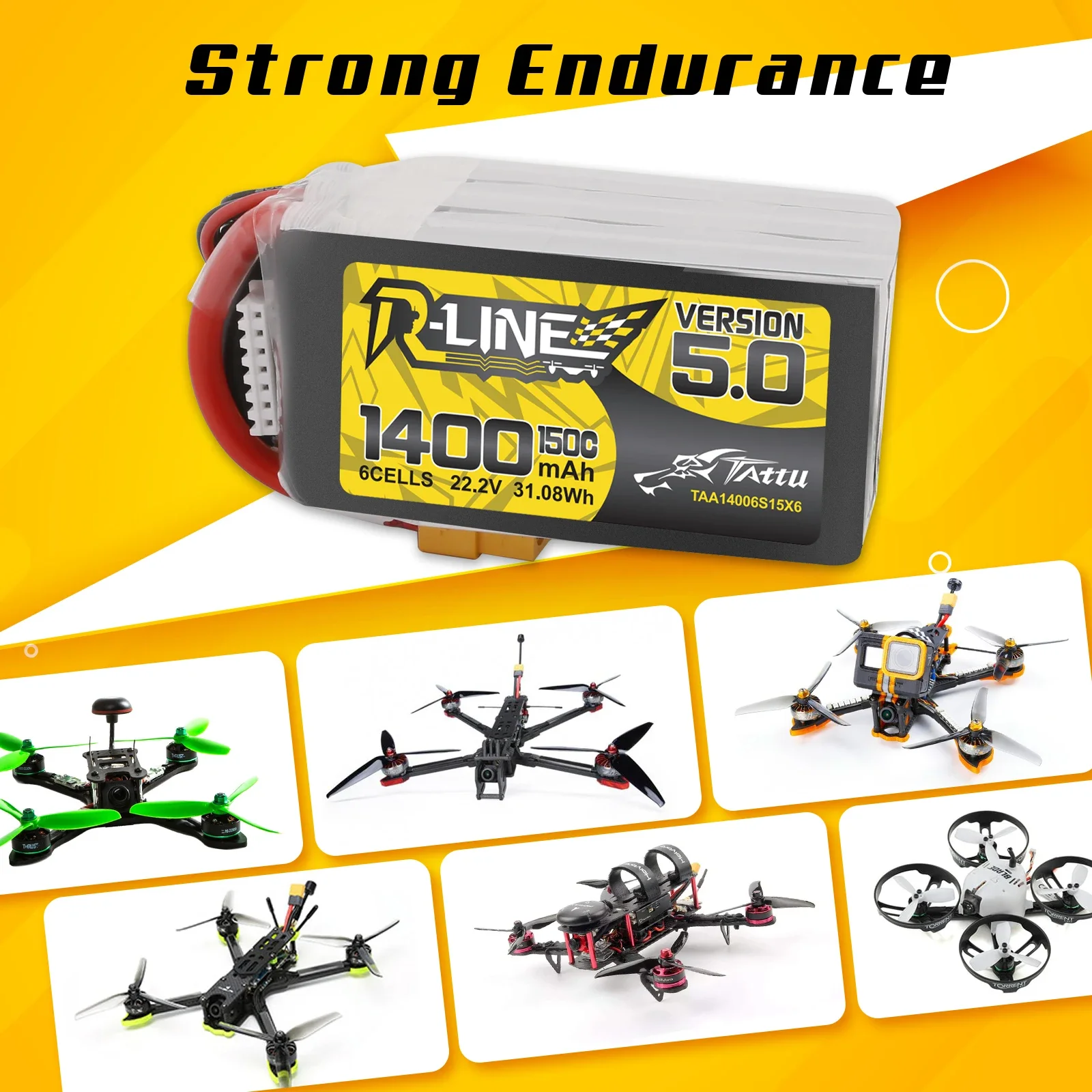 Tattu r-line 1200mAh 1400mAh 6 - Drone Frame 5 Inch reseña y precio