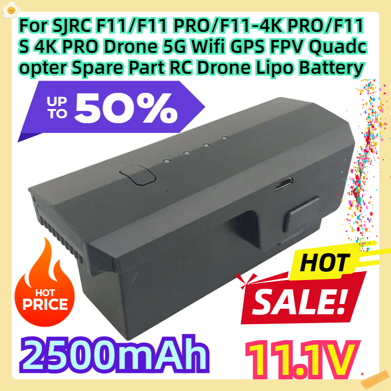Batería Lipo de 11.1V 2500mAh  - Drone Sjrc reseña y precio